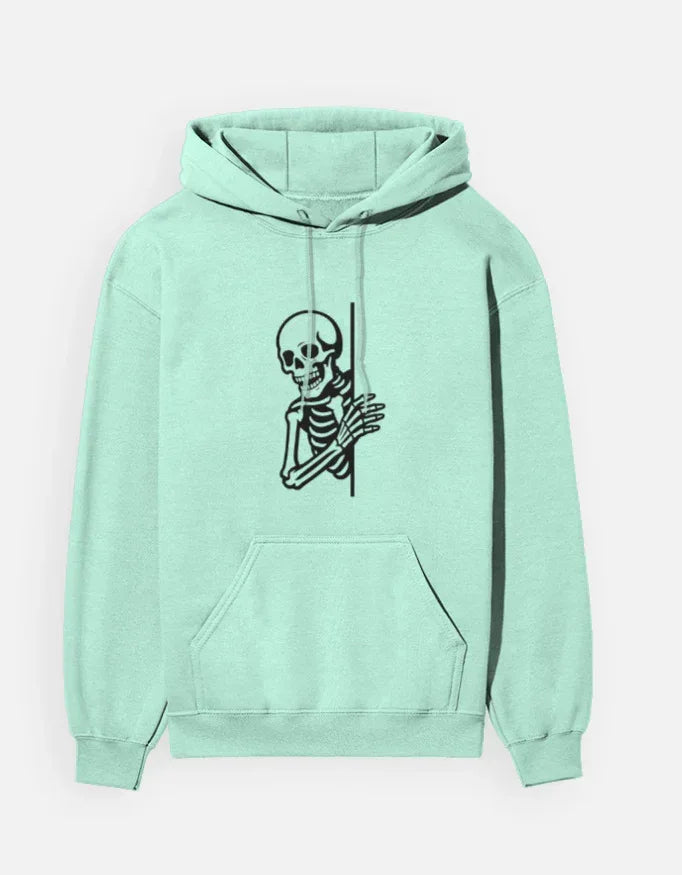 Red Skeleton Line Art Hoodie - VIVA ENTERPRISES 