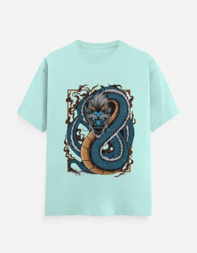 Ferocious Blue Dragon T-Shirt Design T-Shirt - VIVA ENTERPRISES 