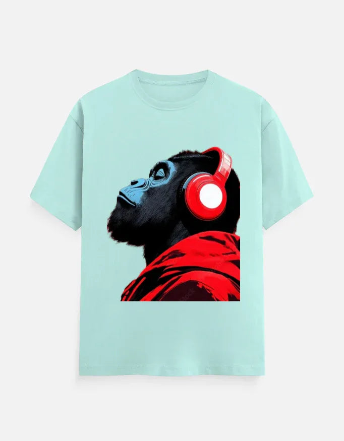Cool Gorilla with Headphones Graphic T-Shirt | Urban Streetwear Tee - VIVA ENTERPRISES 
