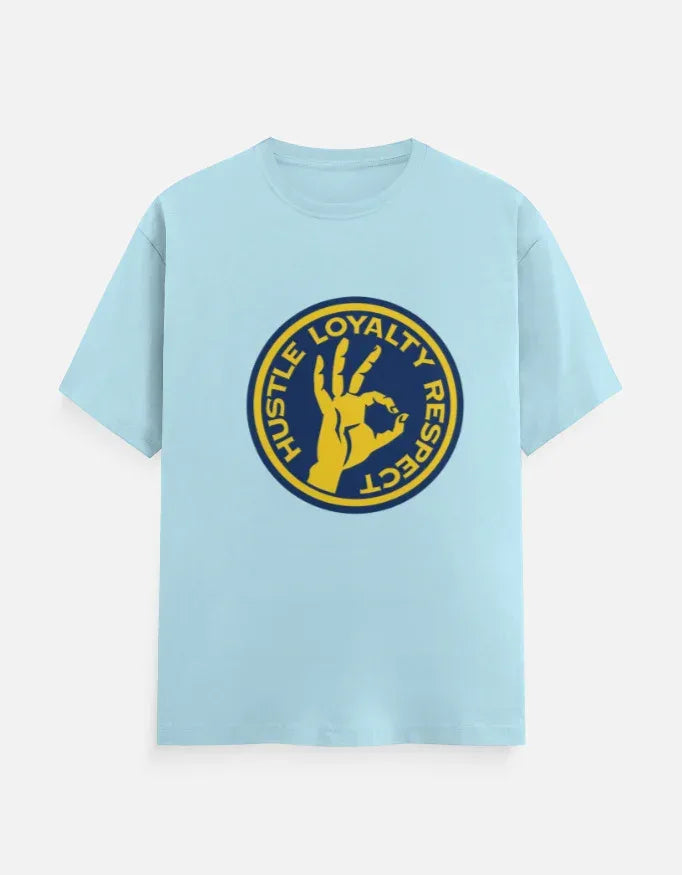 The Respect Emblem Tee – Hustle & Loyalty Graphic in Yellow and Blue - VIVA ENTERPRISES 