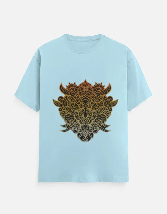 Ornate Japanese Demon Mask Graphic T-Shirt - VIVA ENTERPRISES 
