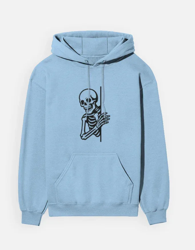 Red Skeleton Line Art Hoodie - VIVA ENTERPRISES 