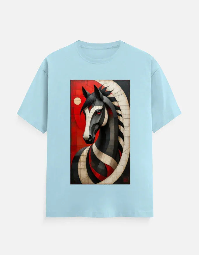 Abstract Horse Art Graphic T-Shirt | Premium White Tee - VIVA ENTERPRISES 