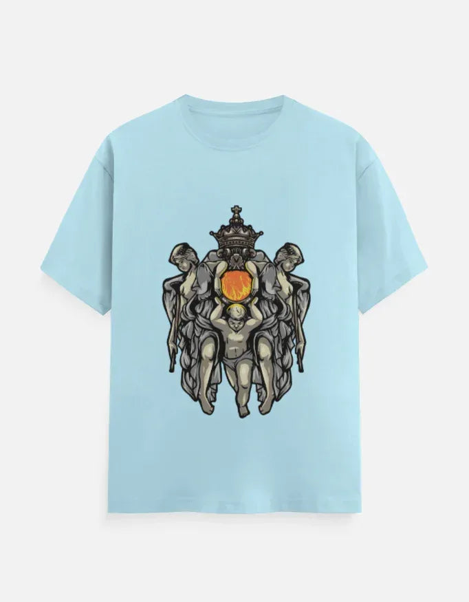Crowned Figures Celestial Art T-Shirt | Unique Graphic Tee - VIVA ENTERPRISES 