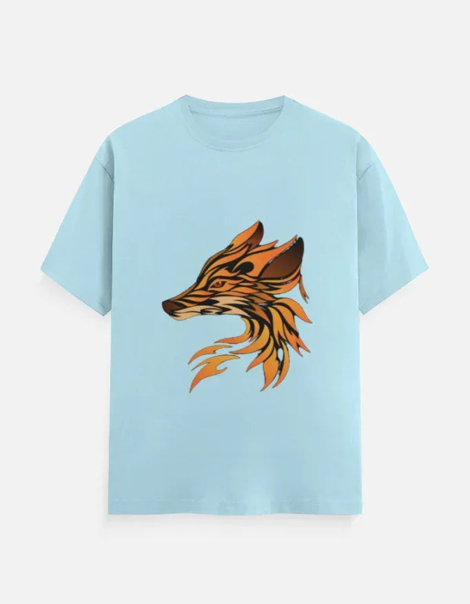 Flaming Fox Head T-Shirt Design - VIVA ENTERPRISES 