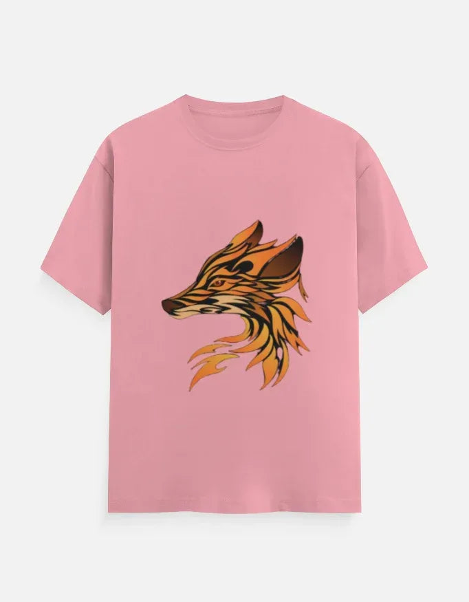 Flaming Fox Head T-Shirt Design - VIVA ENTERPRISES 
