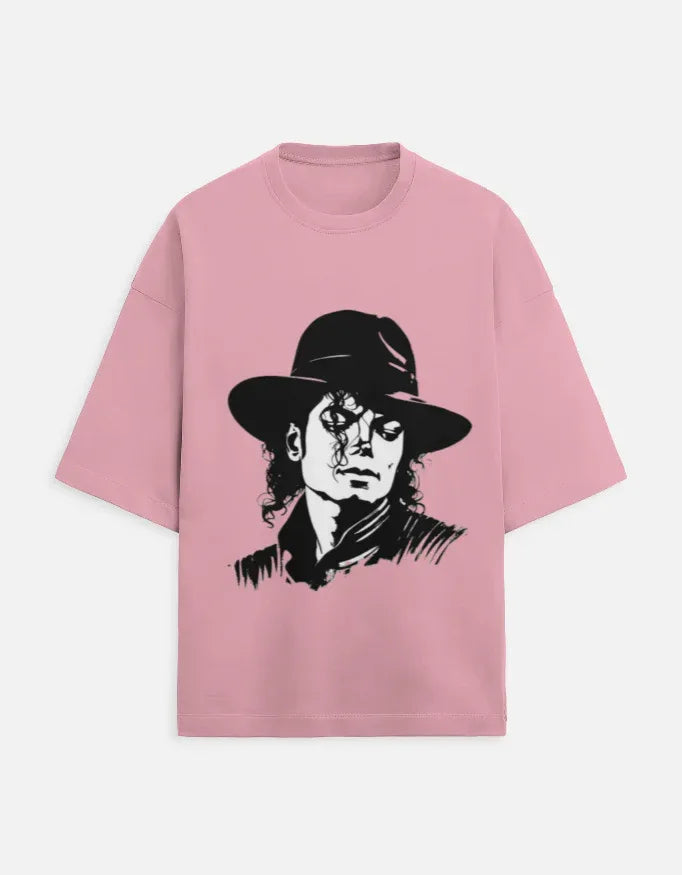 Red T-shirt with Michael Jackson Fedora Design - VIVA ENTERPRISES 