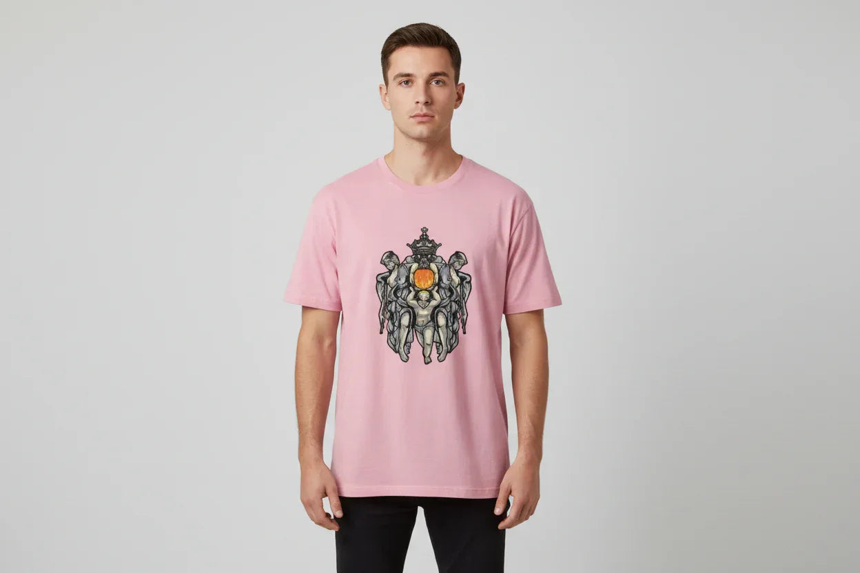 Crowned Figures Celestial Art T-Shirt | Unique Graphic Tee - VIVA ENTERPRISES 