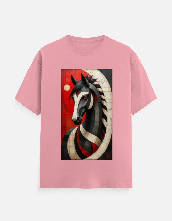 Abstract Horse Art Graphic T-Shirt | Premium White Tee - VIVA ENTERPRISES 