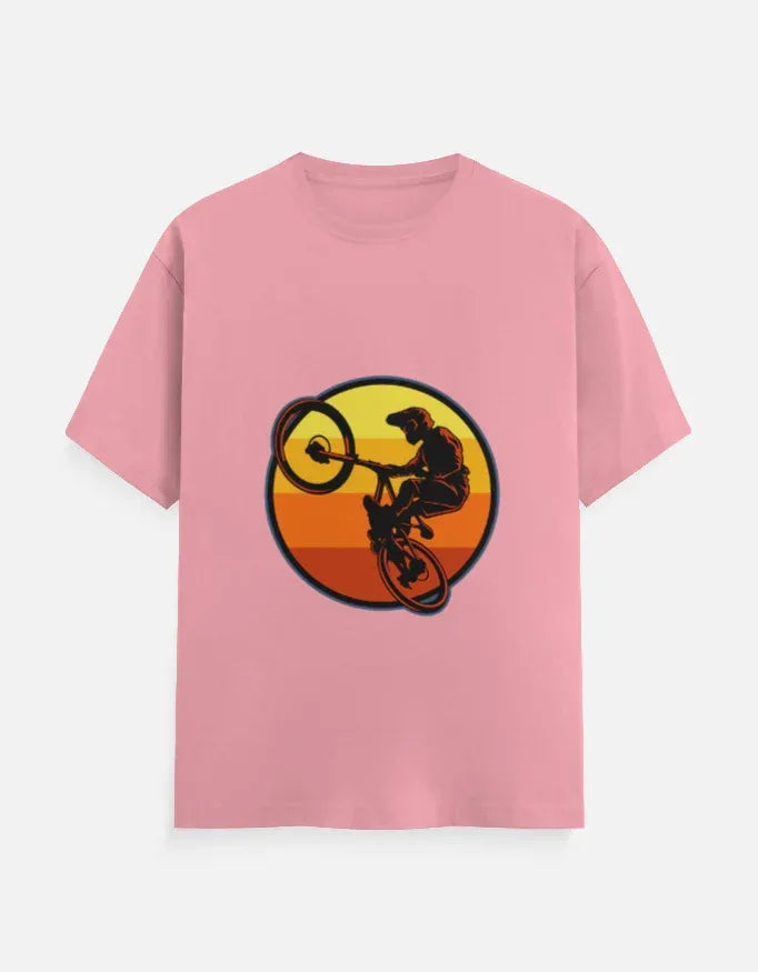 Mountain Biking Graphic T-Shirt | Sunset MTB Silhouette Tee - VIVA ENTERPRISES 