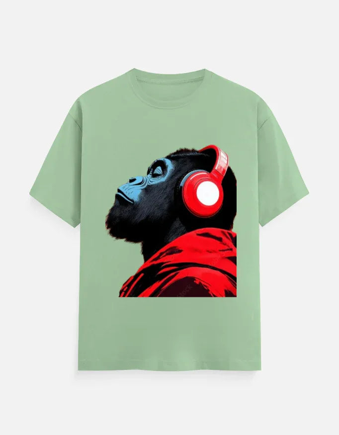 Cool Gorilla with Headphones Graphic T-Shirt | Urban Streetwear Tee - VIVA ENTERPRISES 