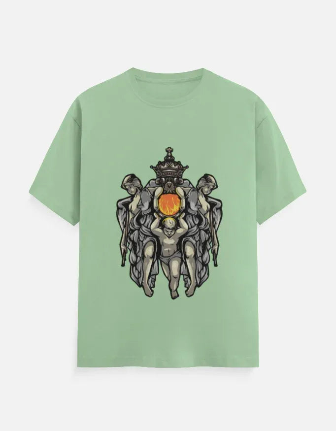 Crowned Figures Celestial Art T-Shirt | Unique Graphic Tee - VIVA ENTERPRISES 