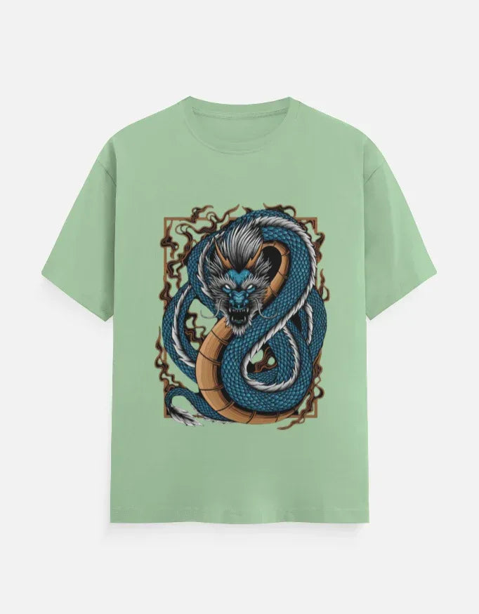 Ferocious Blue Dragon T-Shirt Design T-Shirt - VIVA ENTERPRISES 
