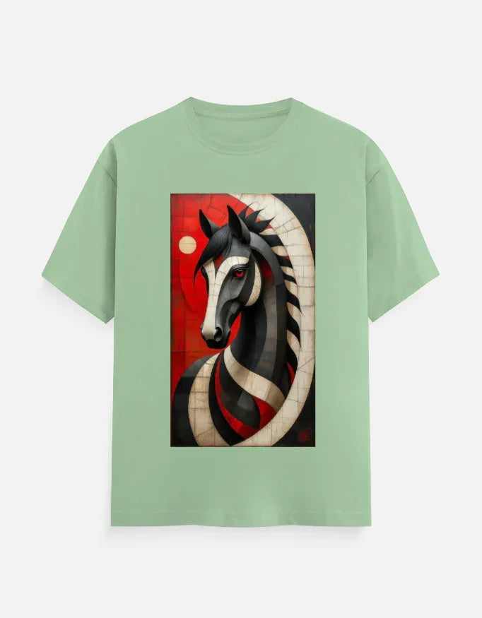 Abstract Horse Art Graphic T-Shirt | Premium White Tee - VIVA ENTERPRISES 