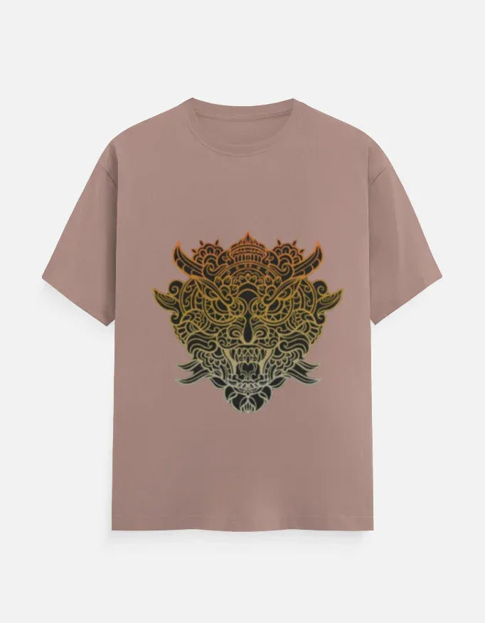 Ornate Japanese Demon Mask Graphic T-Shirt - VIVA ENTERPRISES 