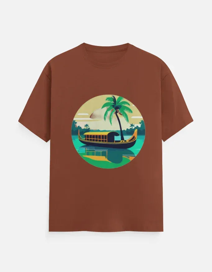 Kerala Backwaters Houseboat T-Shirt - VIVA ENTERPRISES 