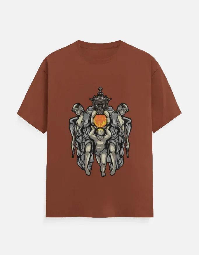 Crowned Figures Celestial Art T-Shirt | Unique Graphic Tee - VIVA ENTERPRISES 