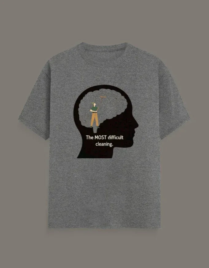 Mind Cleaning Motivational Graphic T-Shirt - VIVA ENTERPRISES 