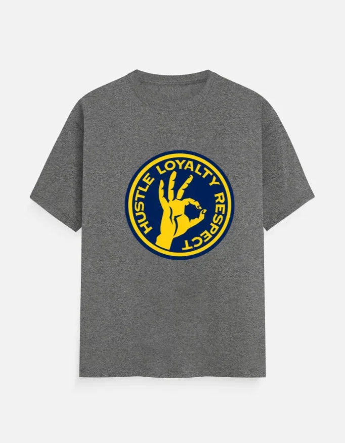 The Respect Emblem Tee – Hustle & Loyalty Graphic in Yellow and Blue - VIVA ENTERPRISES 