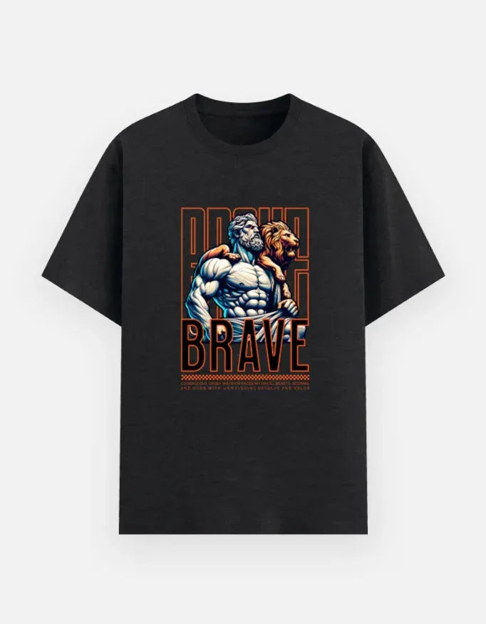 PROUD BRAVE Hercules and Lion Skin T-Shirt - VIVA ENTERPRISES 