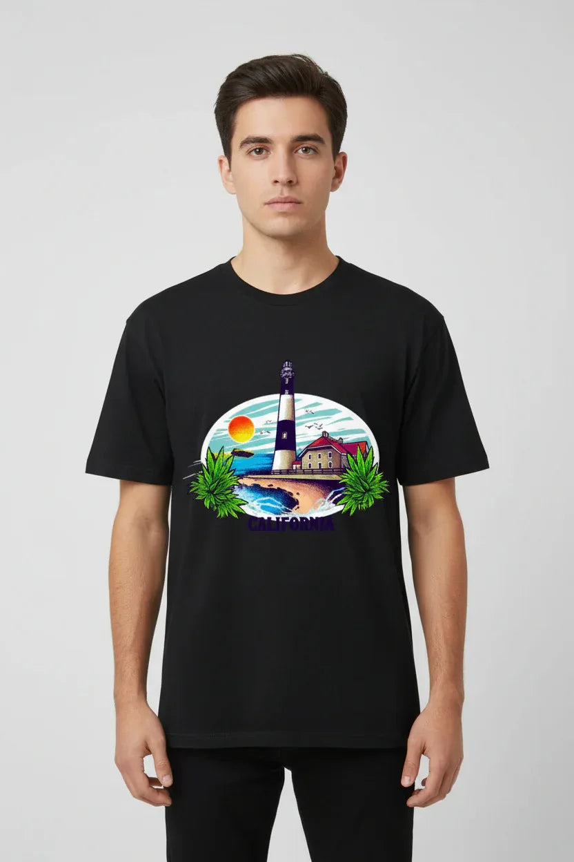 California Lighthouse Beach Tee - VIVA ENTERPRISES 