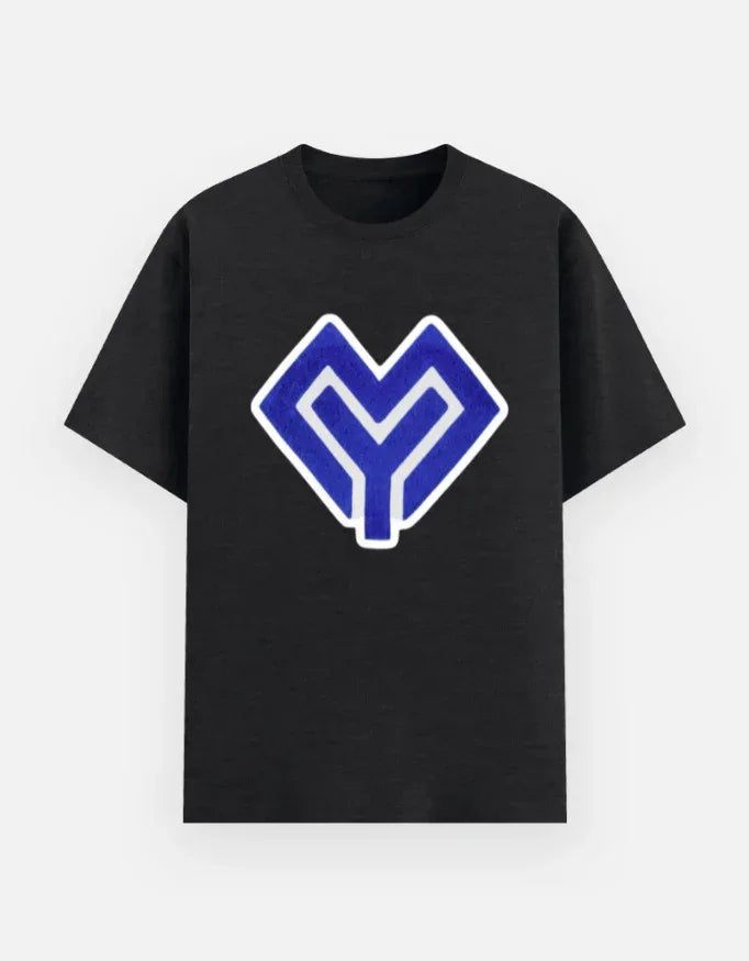 T-shirt with Purple Y-Heart Logo - VIVA ENTERPRISES 