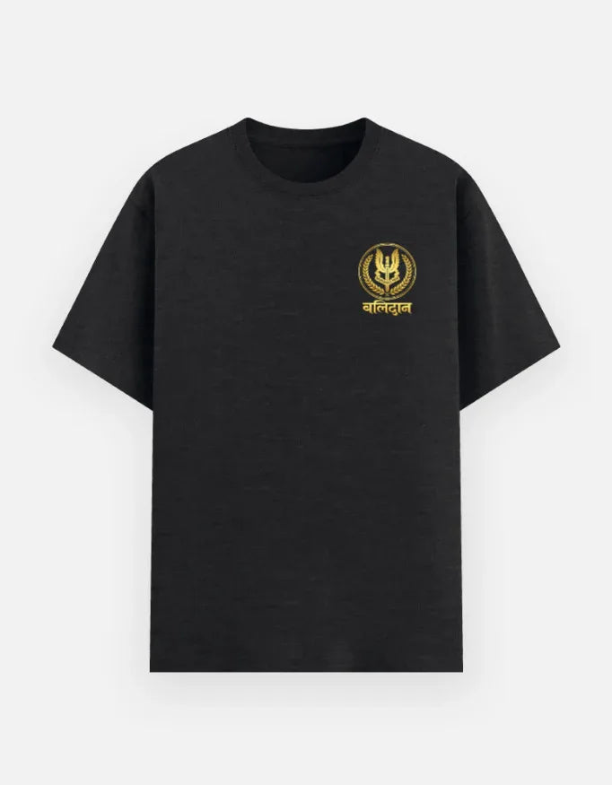 Dhurander Army Inspired Balidan T-Shirt – Black & Gold Premium Cotton - VIVA ENTERPRISES 