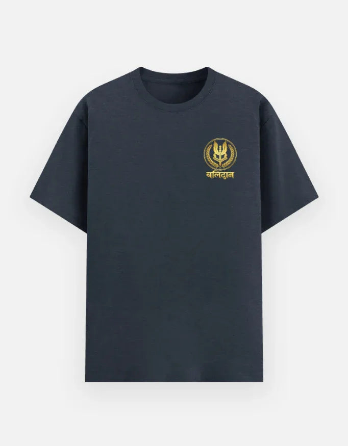 Dhurander Army Inspired Balidan T-Shirt – Black & Gold Premium Cotton - VIVA ENTERPRISES 