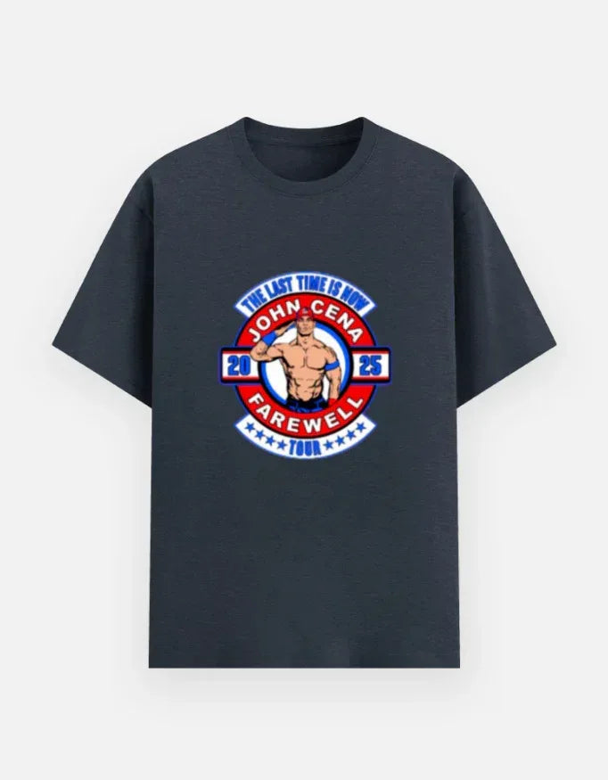John Cena 2025 Farewell Tour Black Tee - The Last Time Is Now Graphic Shirt - VIVA ENTERPRISES 