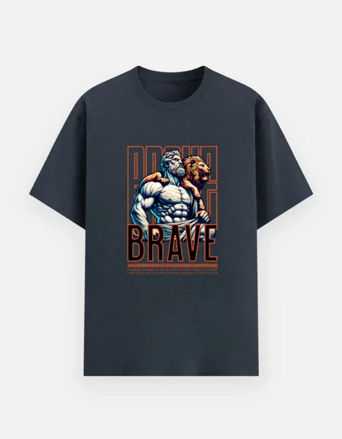 PROUD BRAVE Hercules and Lion Skin T-Shirt - VIVA ENTERPRISES 