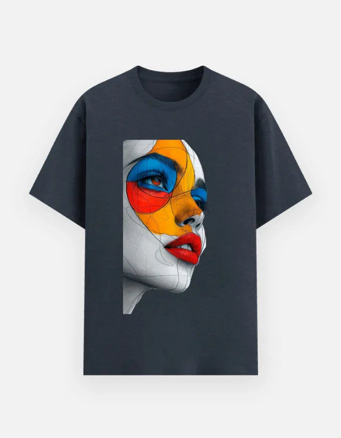 Vibrant Pop Art Woman Portrait T-Shirt - VIVA ENTERPRISES 