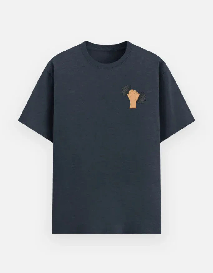 Minimalist Dumbbell Black Tee - VIVA ENTERPRISES 