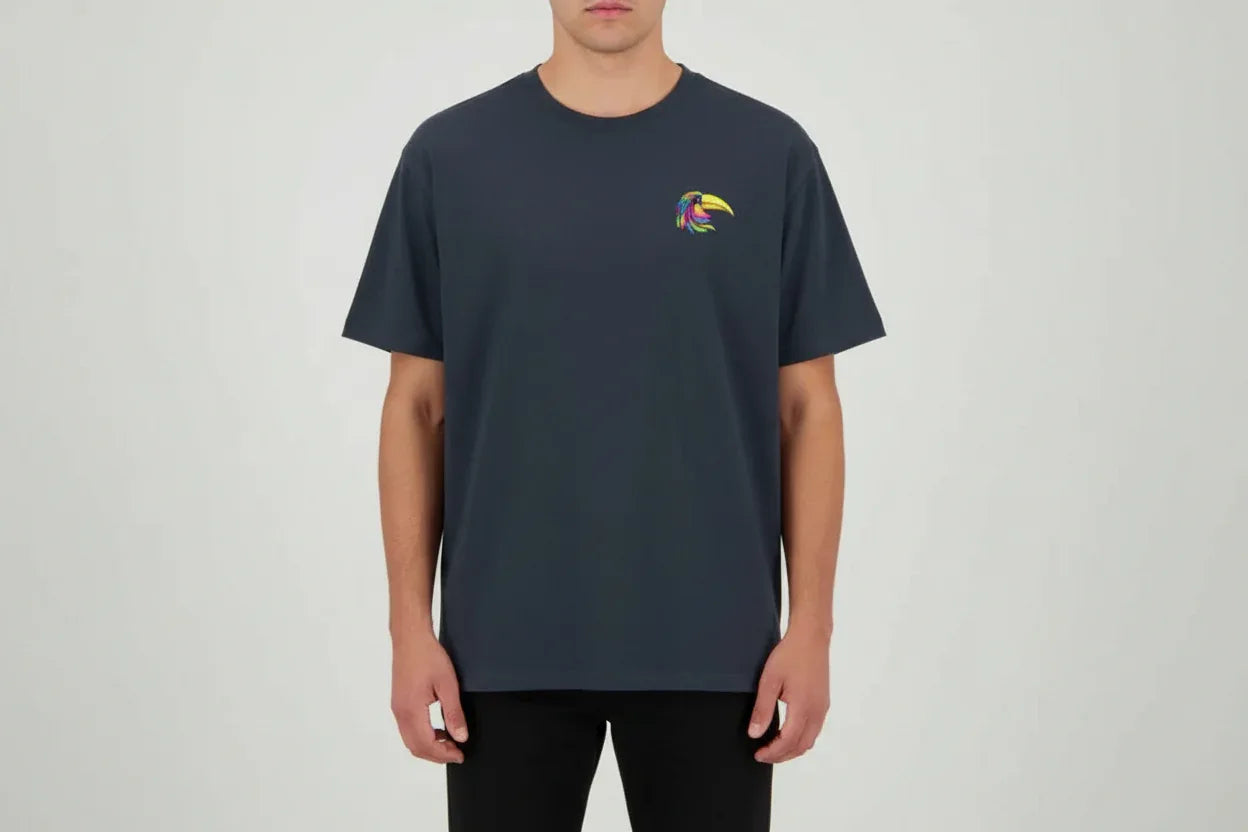 Stylized Exotic Bird Minimalist T-Shirt - VIVA ENTERPRISES 