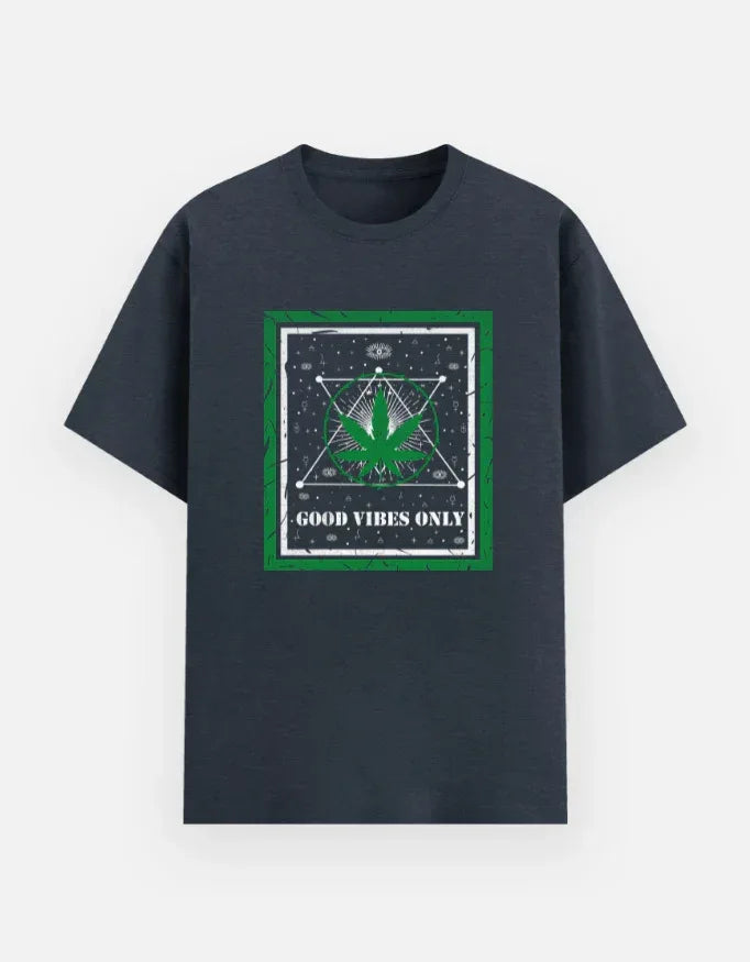 Good Vibes Only Graphic Printed Black T-Shirt – Unisex Cotton Tee - VIVA ENTERPRISES 