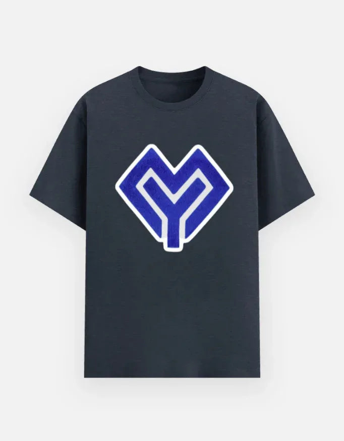 T-shirt with Purple Y-Heart Logo - VIVA ENTERPRISES 
