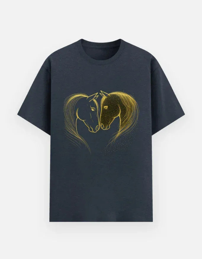 Horse Printed Basic T-Shirt - VIVA ENTERPRISES 