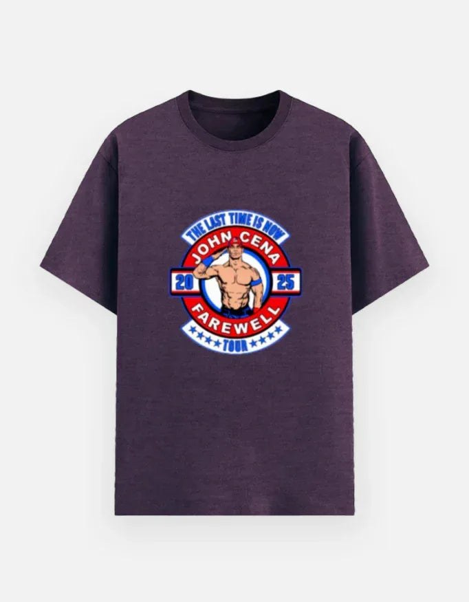 John Cena 2025 Farewell Tour Black Tee - The Last Time Is Now Graphic Shirt - VIVA ENTERPRISES 