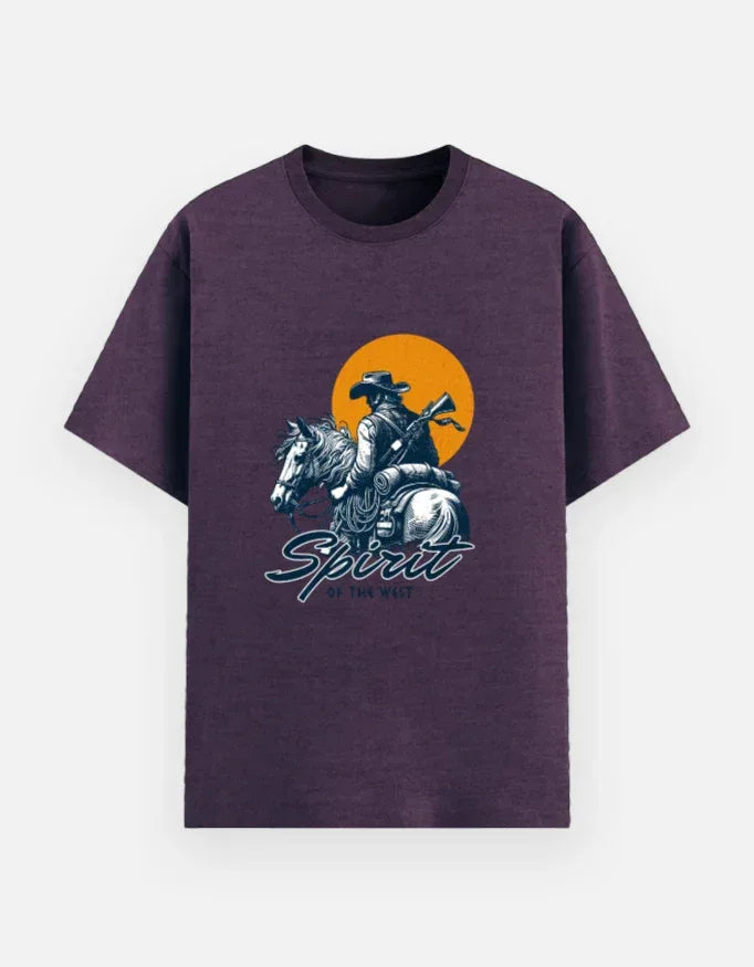 Spirit of the Wild Cowboy Sunset Tee - VIVA ENTERPRISES 