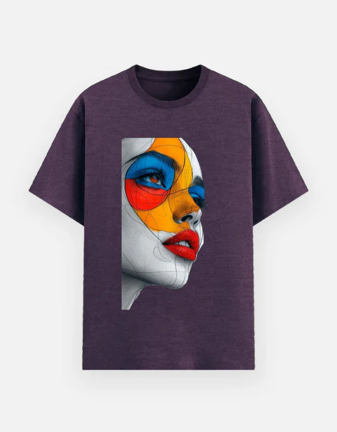 Vibrant Pop Art Woman Portrait T-Shirt - VIVA ENTERPRISES 