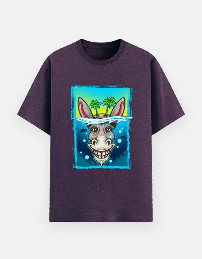 Funny Donkey Underwater Cartoon Graphic T-Shirt - VIVA ENTERPRISES 