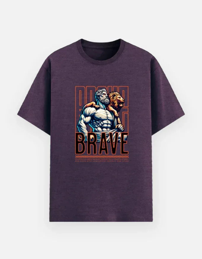 PROUD BRAVE Hercules and Lion Skin T-Shirt - VIVA ENTERPRISES 