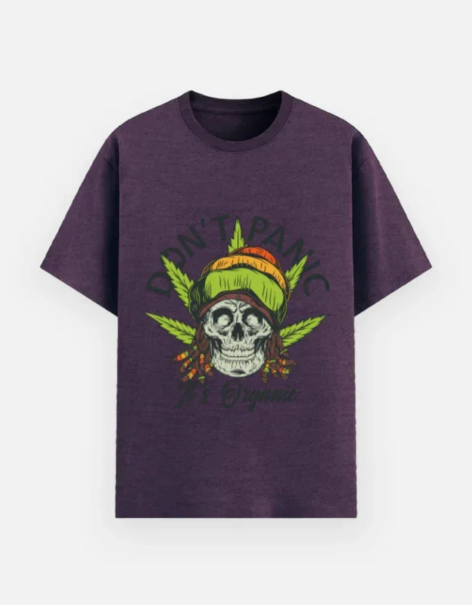 Skull Graphic Streetwear Black T-Shirt | Don’t Panic It’s Organic - VIVA ENTERPRISES 