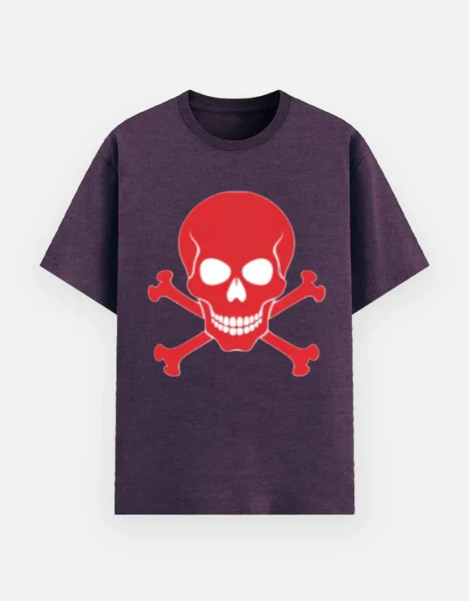 Red Skull and Crossbones T-Shirt - VIVA ENTERPRISES 