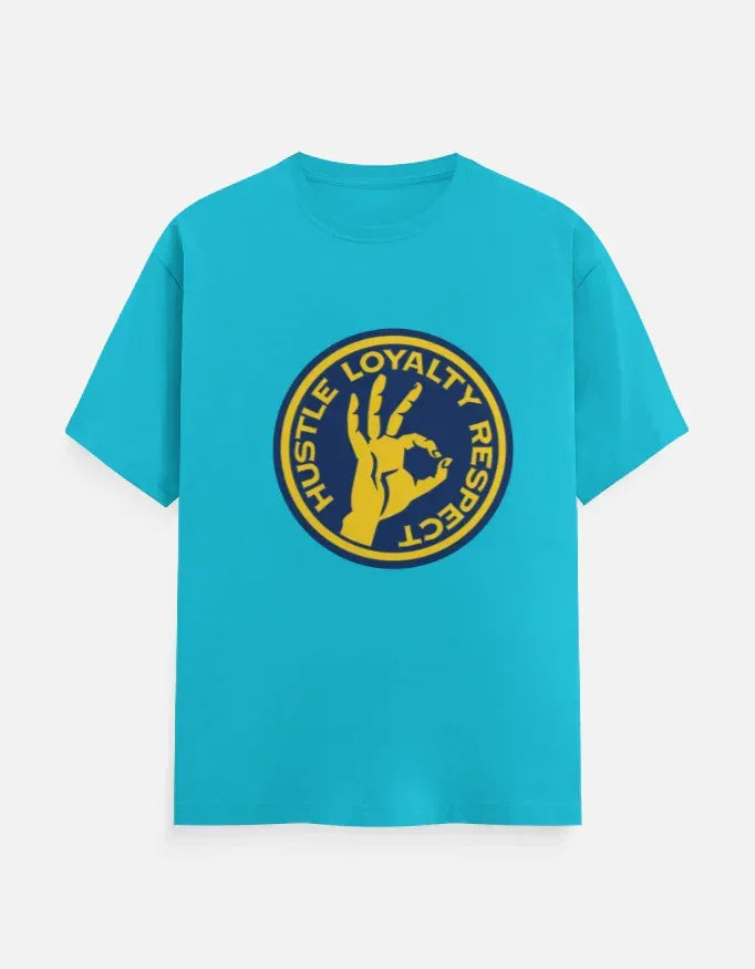 The Respect Emblem Tee – Hustle & Loyalty Graphic in Yellow and Blue - VIVA ENTERPRISES 