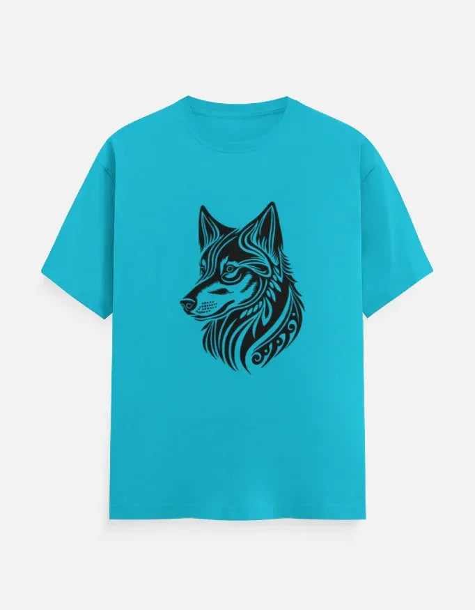Wolf Head Maori Style Graphic T-Shirt - VIVA ENTERPRISES 