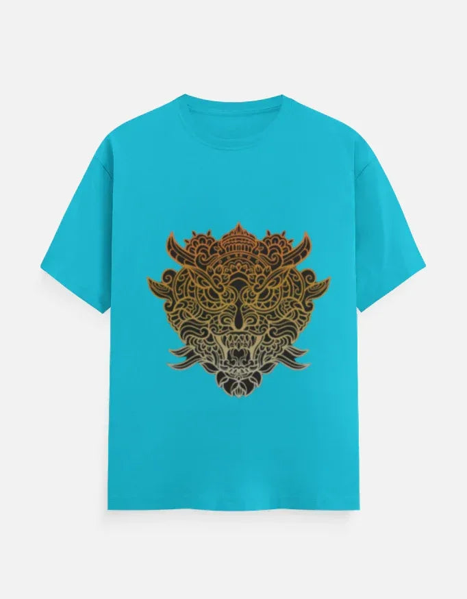 Ornate Japanese Demon Mask Graphic T-Shirt - VIVA ENTERPRISES 