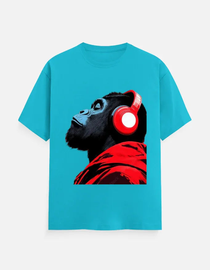 Cool Gorilla with Headphones Graphic T-Shirt | Urban Streetwear Tee - VIVA ENTERPRISES 