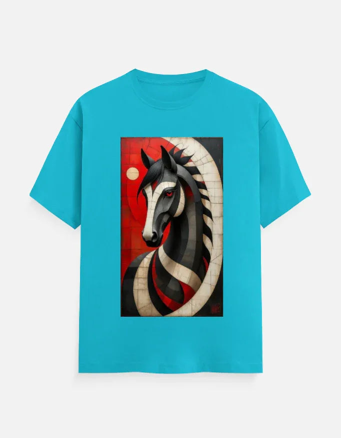 Abstract Horse Art Graphic T-Shirt | Premium White Tee - VIVA ENTERPRISES 