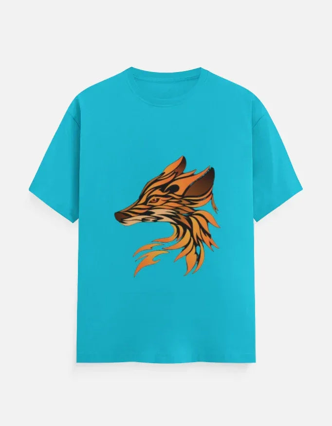 Flaming Fox Head T-Shirt Design - VIVA ENTERPRISES 