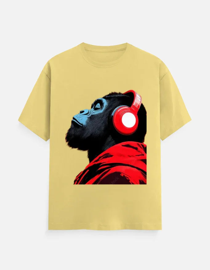 Cool Gorilla with Headphones Graphic T-Shirt | Urban Streetwear Tee - VIVA ENTERPRISES 
